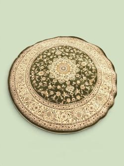 New 7'9" Olive Green Round Area Rug