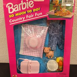 Barbie So Much To Do! Country Fair Fun Clothing & Accessory Set for Doll 1995 NIB 67171-91