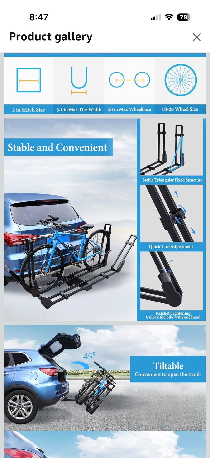 NEW Tow Hitch Bike Rack