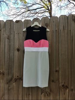 Diane Von Furstenberg Tamika Pink Colorblock Chic Dress