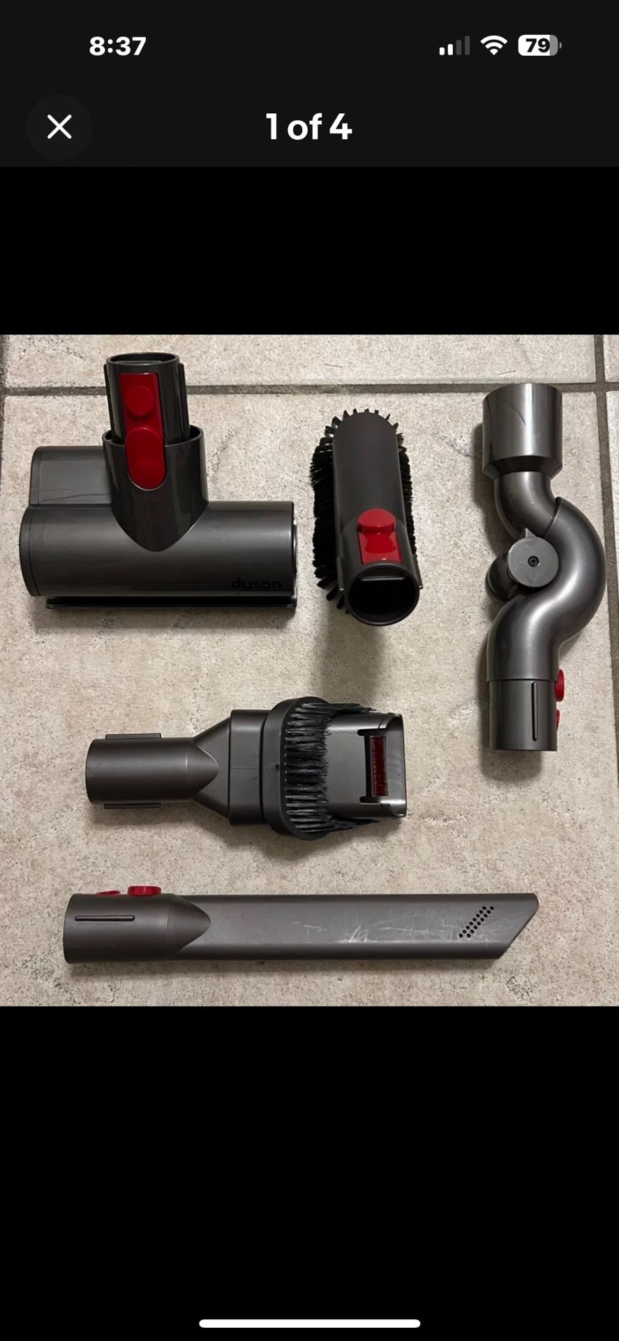 Dyson 158685 Vacuum Rotating Dirt Brush Head Crevice Tools Dusting Attachments