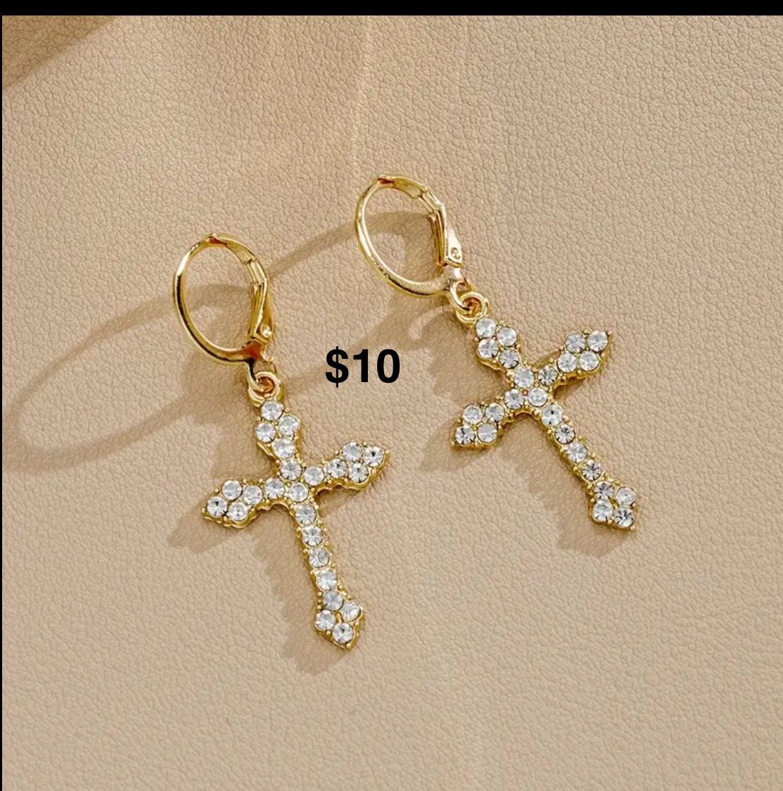 Gold And Silver Cross earrings