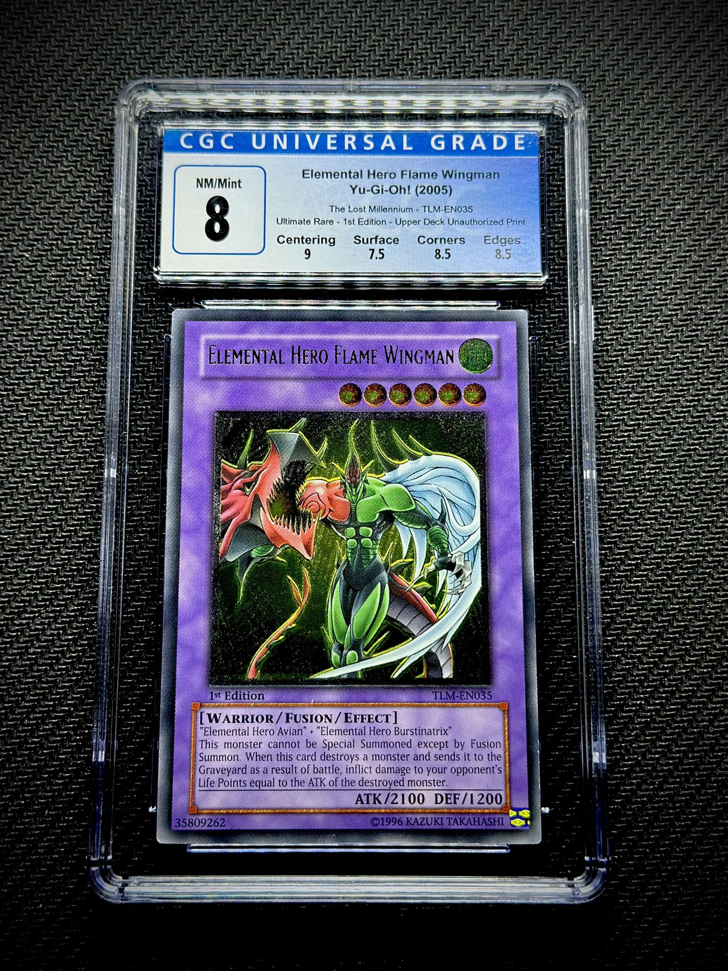 Elemental Hero Flame Wingman - TLM-EN035 - 1St -CGC 8 - Ultimate Rare- Yu-Gi-Oh!