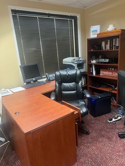 Office desk, chair and Book shelf