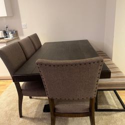 Dining Table With Bench And 4 Chairs