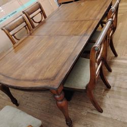 Heavy Duty Kitchen Table Set With 6 Chairs Included 