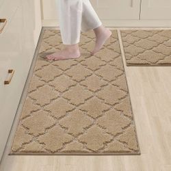 COSY HOMEER Soft Kitchen Rugs [2 PCS] for in Front of Sink Super Absorbent Kitchen Floor Mats and Mats 20x30 Inch/20X48 Non-Skid Kitchen Mat Standing 