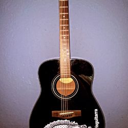 6 String Black Yamaha Acoustic 