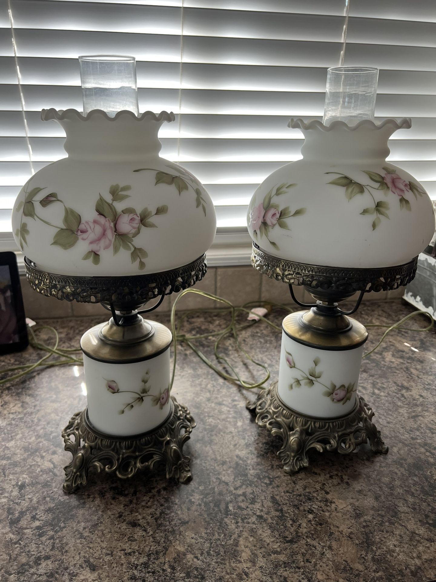 Vintage Hurricane Table Lamps