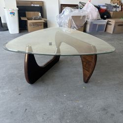 Mid-Century Modern Glass Coffee Table (Noguchi-Style)