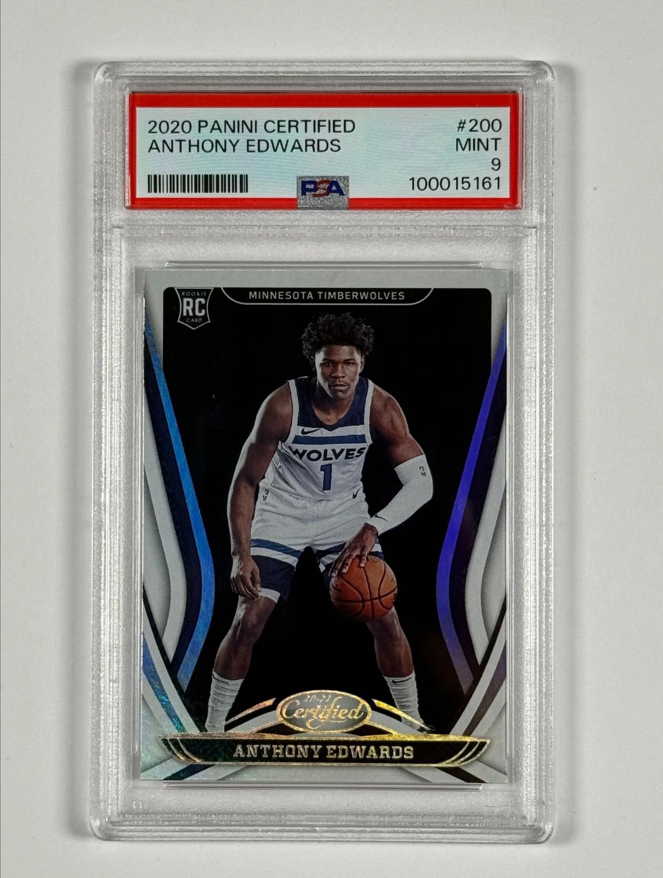 2020-21 Panini Certified #200 Anthony Edwards RC PSA Mint 9