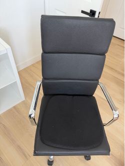 Modern Black Leather Office Chair