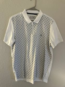 Original Penguin Quarter Zip Jacquard Polo White Mens L