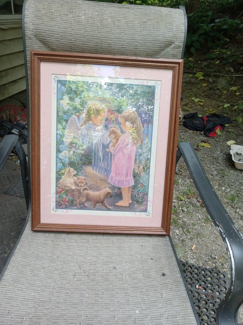 Home Interiors Angel Print 18"w X22ht.Excellent