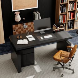 Stylish Black Electric Height-Adjustable Desk Standing Desk Computer Desk: Modern and Functional Workspace Essential - Black