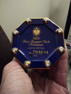 Faberge Mini Rose Clock Thumbnail