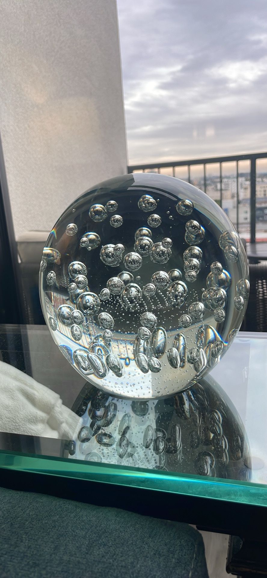 Blown Glass Sphere Paperweight Art