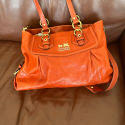 Gorgeous Orange Coach Satchel And Crossbody Almost Like New