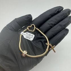 Authentic PANDORA 14k Solid Gold Bracelet W/charms