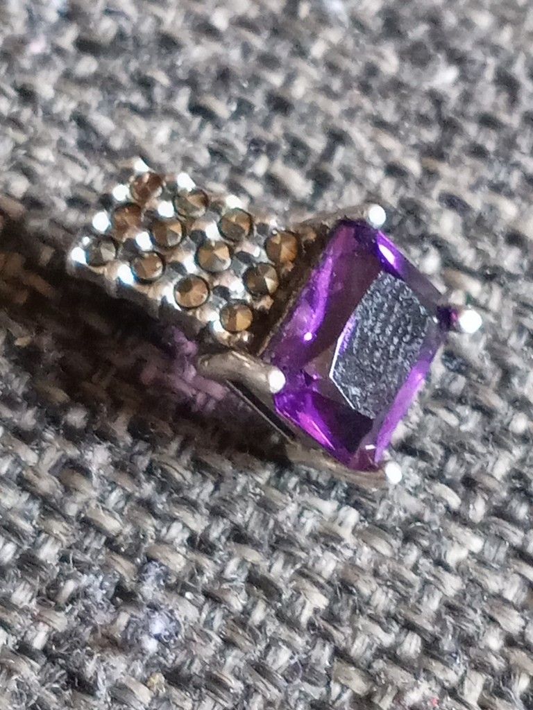 Pendiente Con Piedra Amatista Original 