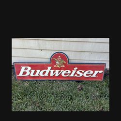 Vintage Metal Budweiser Sign