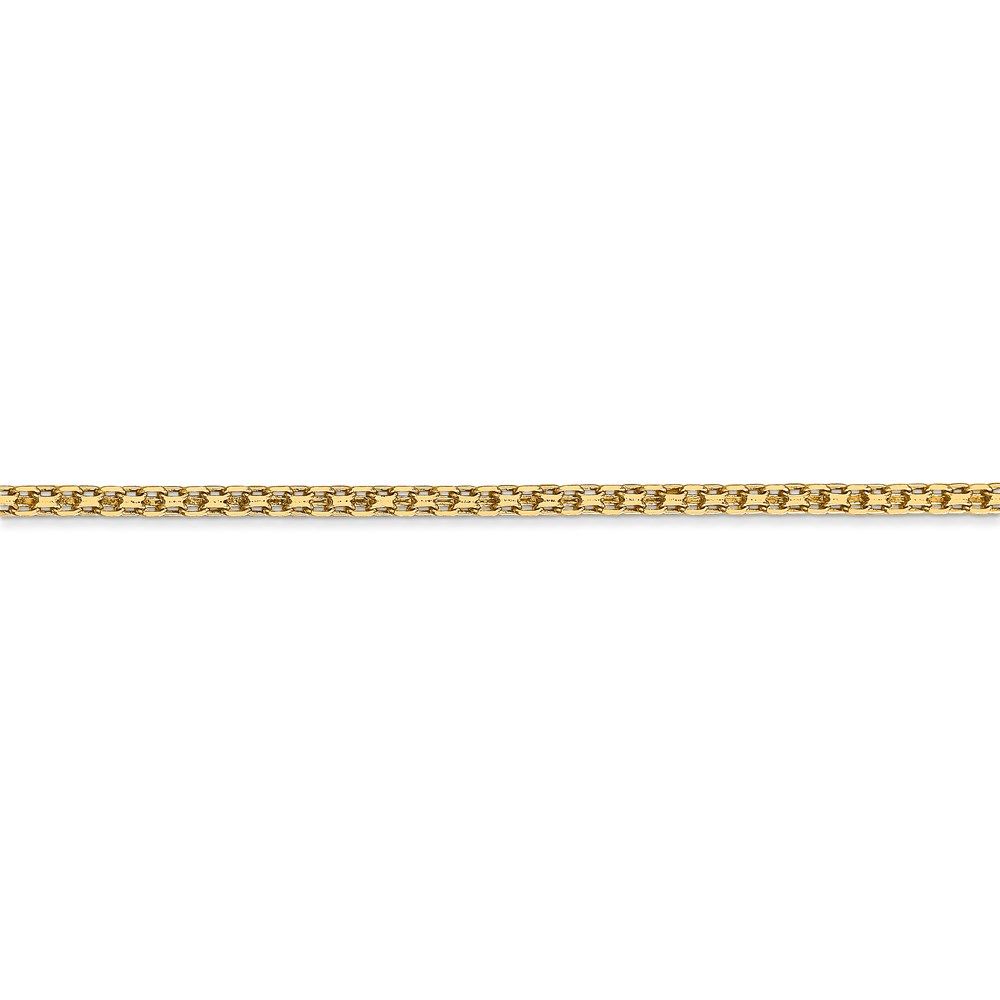 14K Yellow Gold 2mm Lightweight Handmade Flat Chain