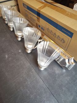 36" brush nickel 5 light vanity fixture