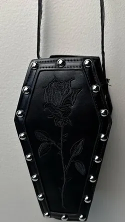 Black Coffin Shaped Crossbody Purse