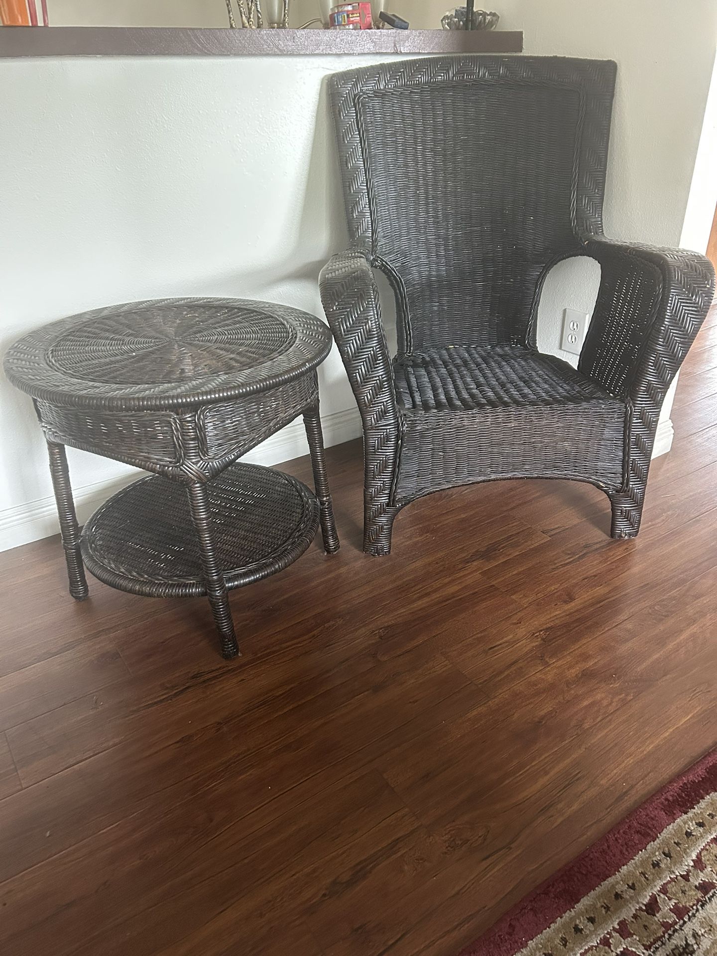 Rattan Chair And Table Set