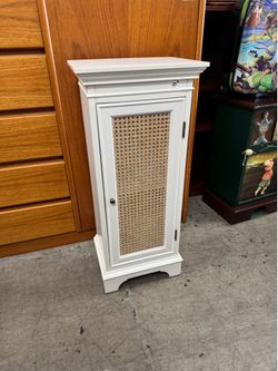 White Small Narrow Cabinet, Storage Organizer