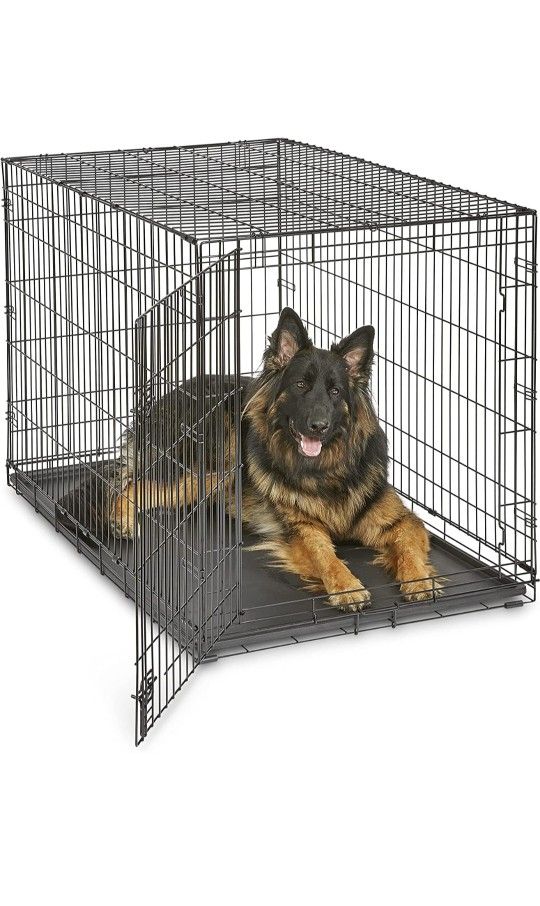 MidWest Homes for Pets Newly Enhanced Single & Double Door iCrate Dog Crate, Includes Leak-Proof Pan, Floor Protecting Feet, Divider Panel & New Paten