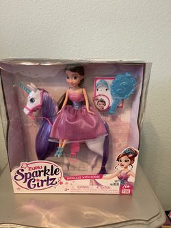 NEW Sparkle Girlz Princess Doll & Unicorn Horse Set