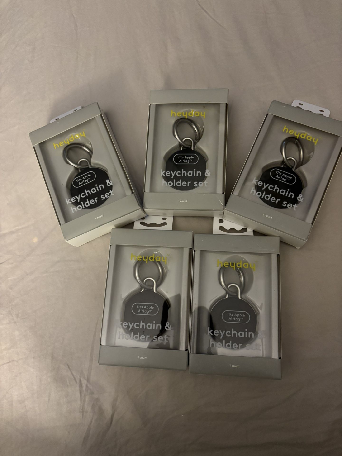 Set of 5 Silicone Apple AirTag Key Chain Holders.