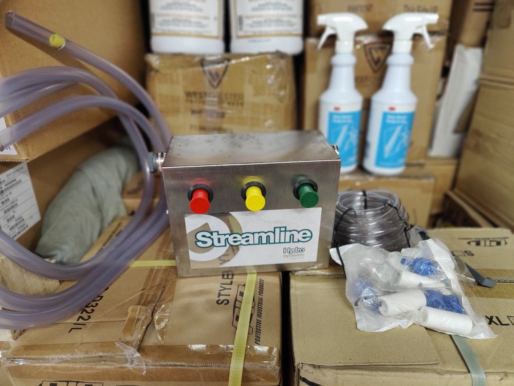Hydro Systems 8551 Streamline Stainless Steel Dilution Dispenser - 3 Button, E-Gap Eductor