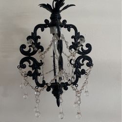 Black and crystal Decorative  metal hanging light wire ornate chandelier  home decor 