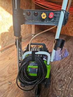 Greenworks 1700 psi pressure washer and Ryobi deck attachment