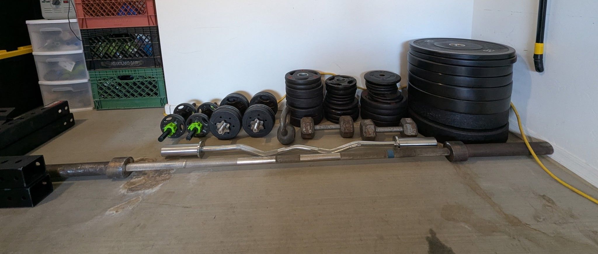 Complete Home Gym – Rack, Bench, Barbells, Plates, Dumbbells + Tons of Accessories