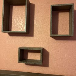 3 floating wall shelves