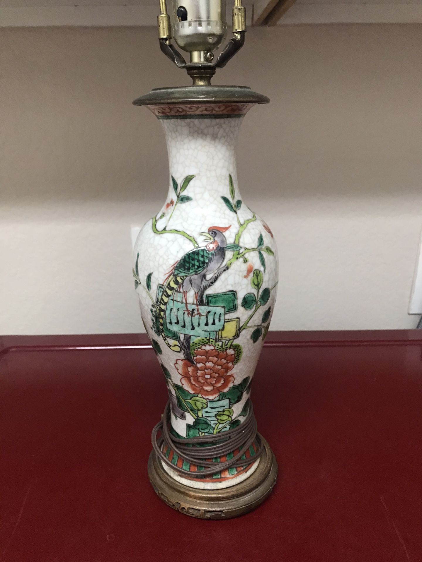 120 years old Antique Chinese famille rose lamp