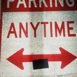 2 No Parking Anytime Sign with Arrows, No Parking Sign, Reflective .40 Rust Free Aluminum 12" x 18", UV Protected, Weather Resistant, Waterproof,