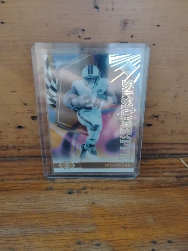 Nick Chubb NFL trading card (Illusionists)