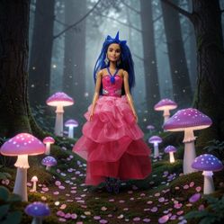 Barbie 65th Anniversary Unicorn Doll Inspired By "Touch of Magic Series" TV Show on Netflix. Barbie 65th Anniversary Unicorn Doll Accessories Blue Hai