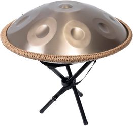 Brand New 22” Handpan Drum – 9 Notes D Kurd 440Hz with Stand & Accessories