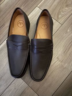 NEW dark brown pebbled leather Peter Millar loafers. Sz 12
