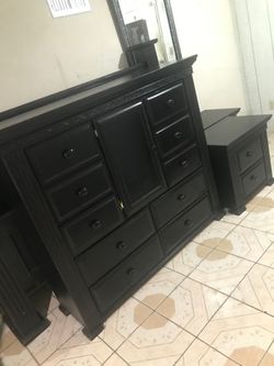 Cal king bedroom set solid wood clean