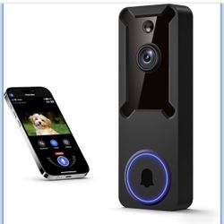 1080p Wireless Wi-Fi Video Doorbell Camera with AI Human Motion Detection, Battery Powered, 2.4G WiFi, Dog Monitor, Night Vision, 2 Way Talk, Cloud St