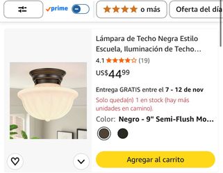 9” Black Semi Flush Mount Ceiling Light White Milk Glass Shade E26 Vintage Style