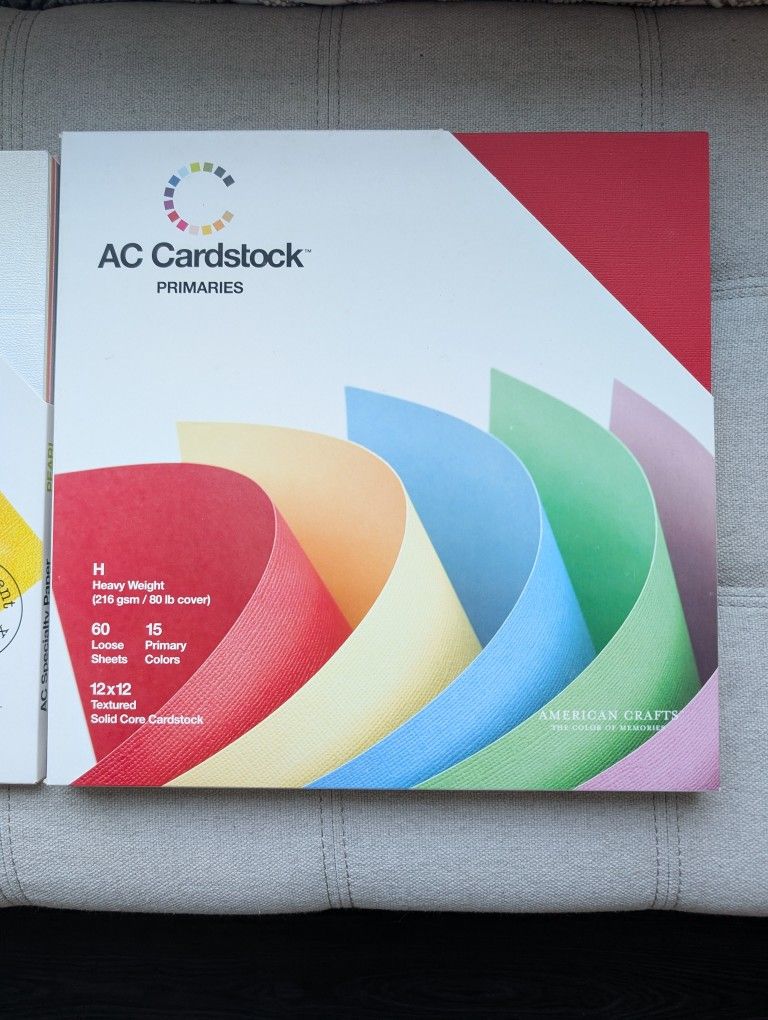 NWT American Crafts Heavy Weight 12"X12" Cardstock - Primaries