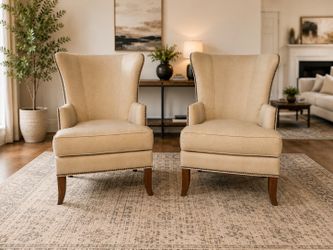 2 Fairfield Designer Wingback Accent Chairs – Originally $2,300 Each