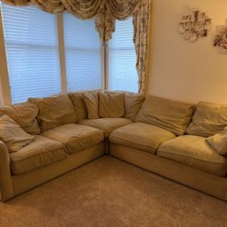 Crate & Barrel Down Filled Sectional Sofa Couch - Well Loved